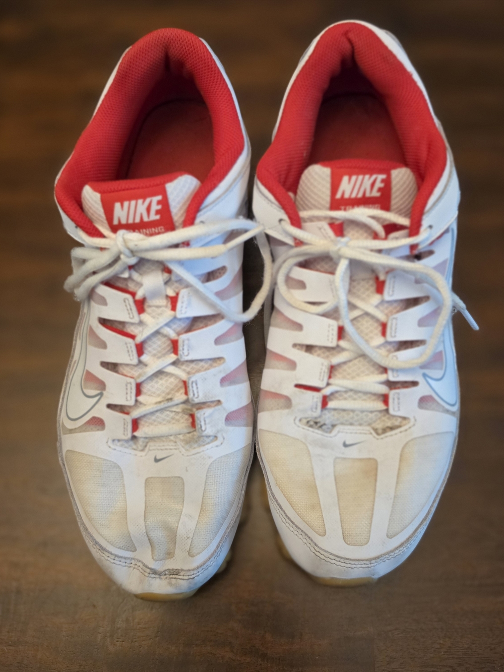 Nike Reax 8 TR Men's Cross Training Shoes White Grey Chile Red 621716-103